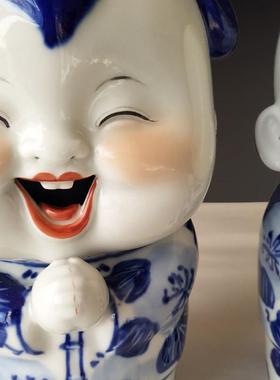 景德镇陶瓷青花瓷器娃娃家居客厅摆设中式摆件工艺品结婚礼物礼品