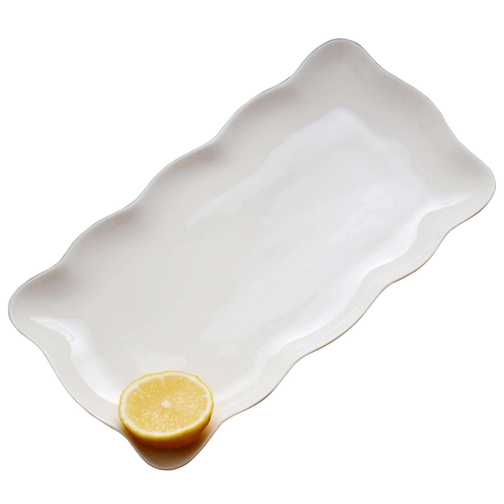 隆玫格10寸白色长条盘长方形盘子家用陶瓷餐具早餐盘家用小号鱼盘,淘宝优惠券,粉丝福利购,淘宝优惠卷