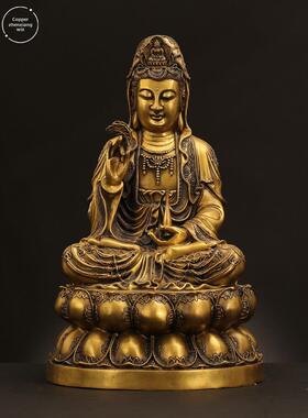 娑婆三圣黄铜佛像摆件观音地藏王菩萨释迦牟尼佛铜像家用大号供奉