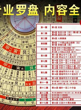 高精度三合罗盘专业黄铜罗经仪摆件随身指南针高级综合盘初学者