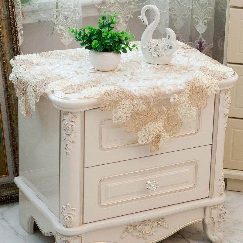 高档刺绣卧室床头柜罩布艺盖布绣花田园欧式防尘盖巾桌布台布方巾,淘宝优惠券,粉丝福利购,淘宝优惠卷