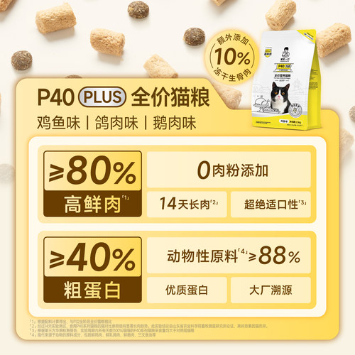 诚实一口猫粮P40p40Plus冻干全价猫咪成猫幼猫试吃装城市一口粮猫 - 图3