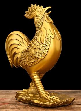 铜鸡摆件黄铜公鸡金鸡元宝鸡家居生肖吉祥物客厅装饰品工艺品摆设