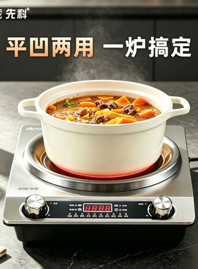 先科电陶炉5000W大功率家用蒸煮炒菜节能不挑锅砂锅陶瓷锅玻璃锅