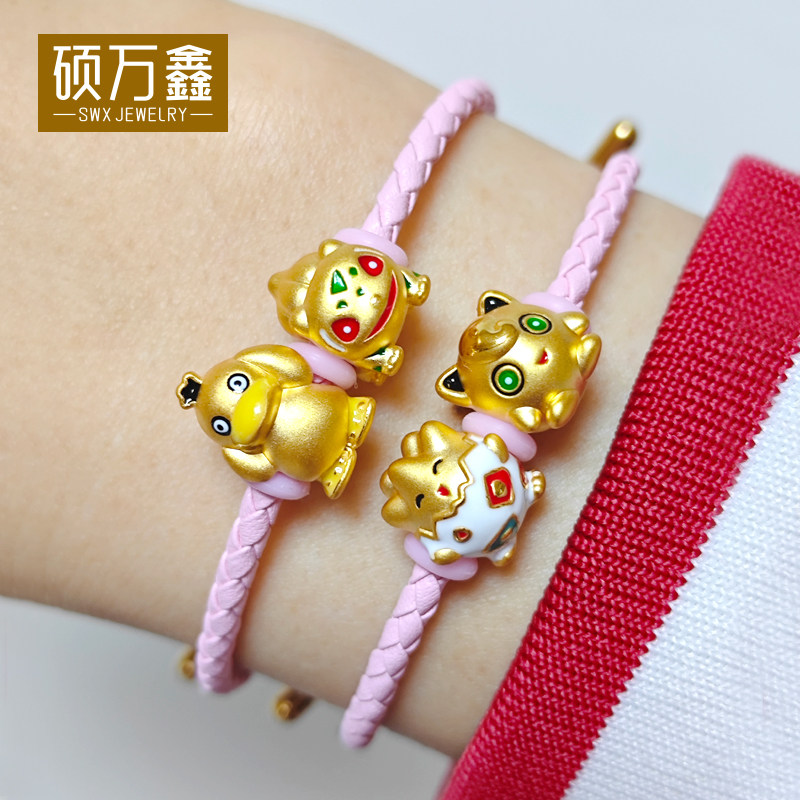 足金999神奇宝贝小精灵黄金宝可梦妙蛙种子卡通3D硬金手串转运珠,淘宝优惠券,粉丝福利购,淘宝优惠卷