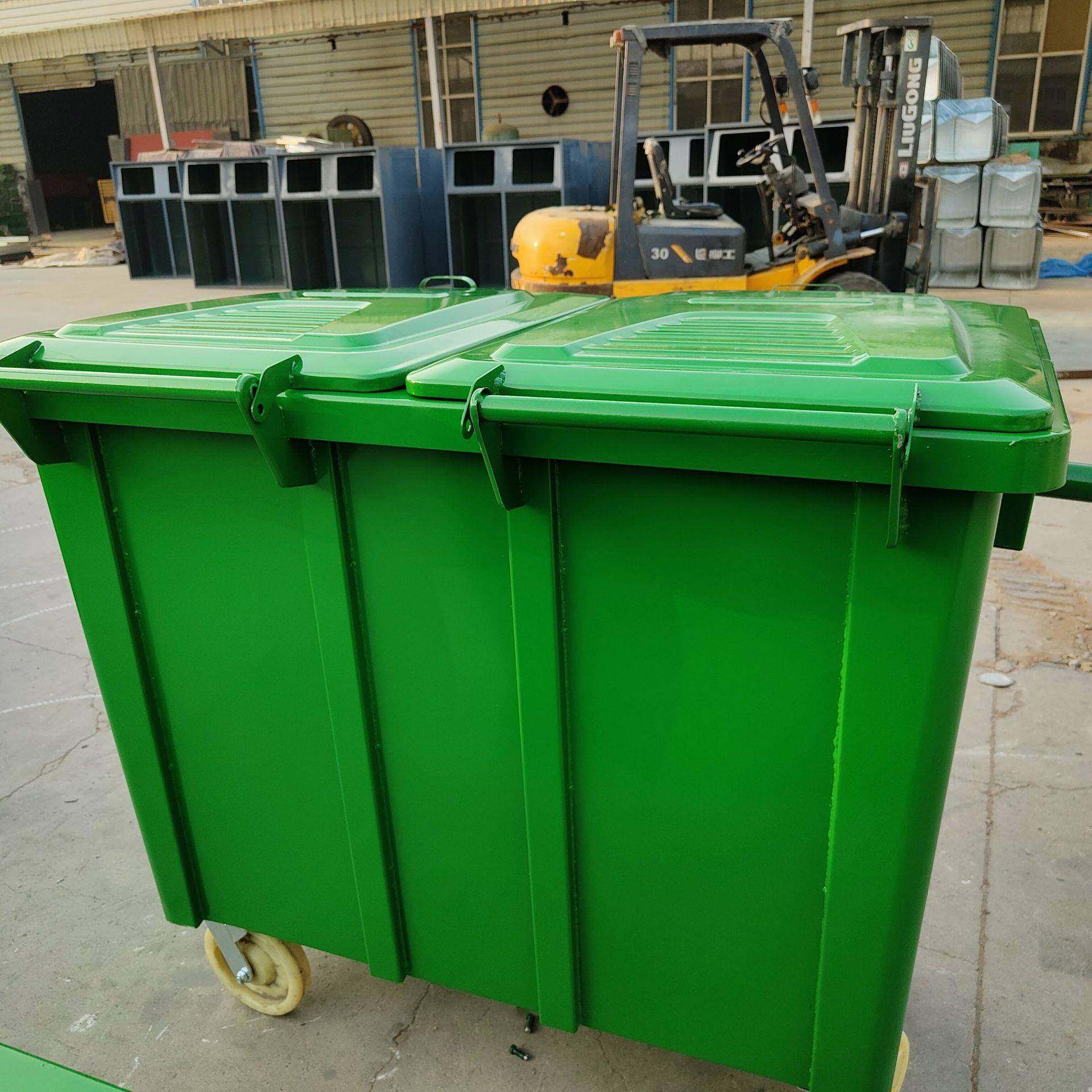 660升加厚铁垃圾桶大号方形可移动手推垃圾车市政环卫果皮箱批,淘宝优惠券,粉丝福利购,淘宝优惠卷