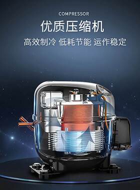 上海晶贝冰柜商用茶叶保鲜柜不锈钢铜管牛羊肉冷冻展示柜冷藏柜