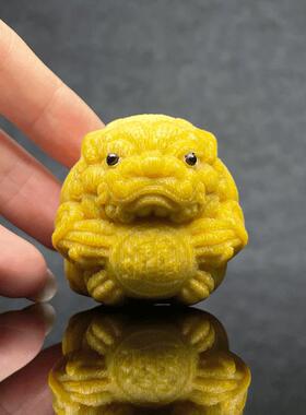 竹雕招财进宝貔貅手把件转运球实心竹雕刻把玩件桌面摆件车载挂件