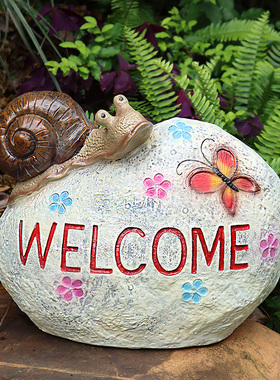 户外防水室外蜗牛卡通欢迎仿真石头庭院花园草坪阳台装饰布置摆件