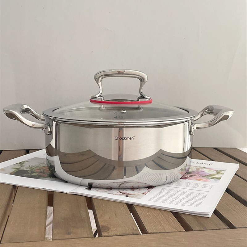 出口德国304不锈钢蒸锅家用蒸煮炖加厚二层馒头汤锅带蒸笼26/28cm - 图0
