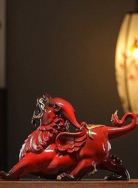 优选陶瓷貔貅招财摆件公母一对大号家居客厅镇宅办公室装饰工艺品