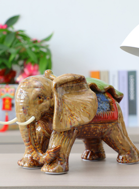 优选陶瓷大象玄关客厅招财领导办公室高端大气上档次乔迁新居摆件