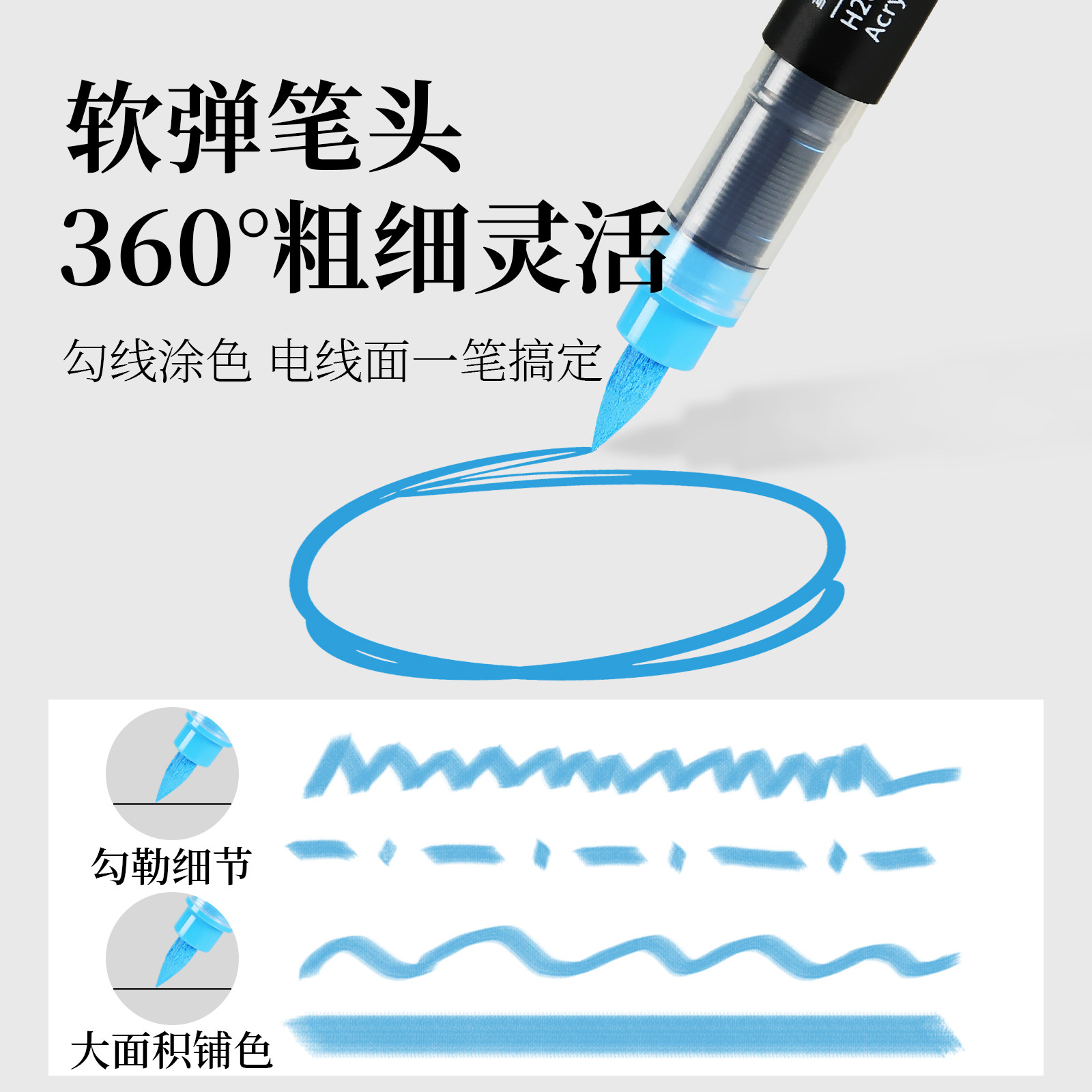 英雄牌马克笔小黑盒直液式丙烯软头小学生美术专用高颜值36色48色60色丙烯画笔儿童水彩笔安全可水洗涂色,淘宝优惠券,粉丝福利购,淘宝优惠卷