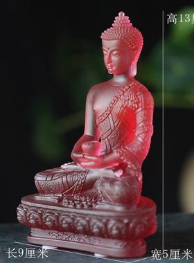 藏传阿弥陀佛琉璃佛像摆件居家客厅佛堂寺庙供奉结缘佛具用品