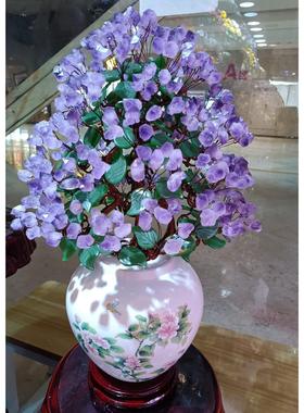 紫水晶发财树黄水晶摇钱树家居摆件客厅玄关酒柜店铺开业乔迁送礼