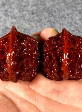 文玩核桃 机刷包浆玉化核桃官帽核桃苹果园狮子头核桃尺寸40~48mm