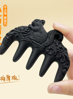 天然材古香合香梳手工制作松鼠五齿按摩梳子发梳源头工厂