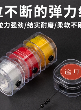 进口圆形水晶弹力线透明耐磨文玩手串线牛筋珠宝手链穿珠子弹力绳