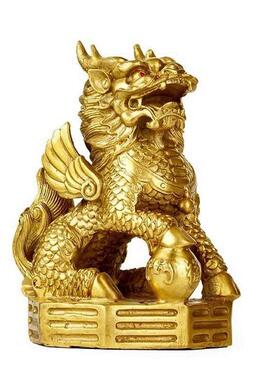 全黄铜麒麟摆件一对家居工艺品客厅卧室装饰八卦麒麟礼品中式送礼