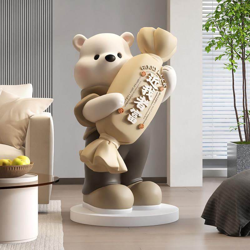 熊客厅落地摆件装饰大容量存钱罐祇进不出电视柜沙发旁乔迁礼物,淘宝优惠券,粉丝福利购,淘宝优惠卷