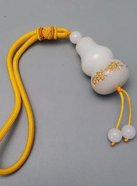 六字真言白玉明咒葫芦随身带吉祥车挂包挂装饰送礼家居饰品挂件