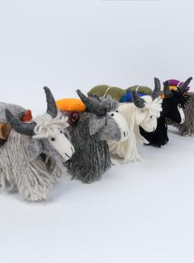 尼泊尔进口毛毡牦牛摆件配饰礼物波西米亚羊毛手工卧室客厅装饰