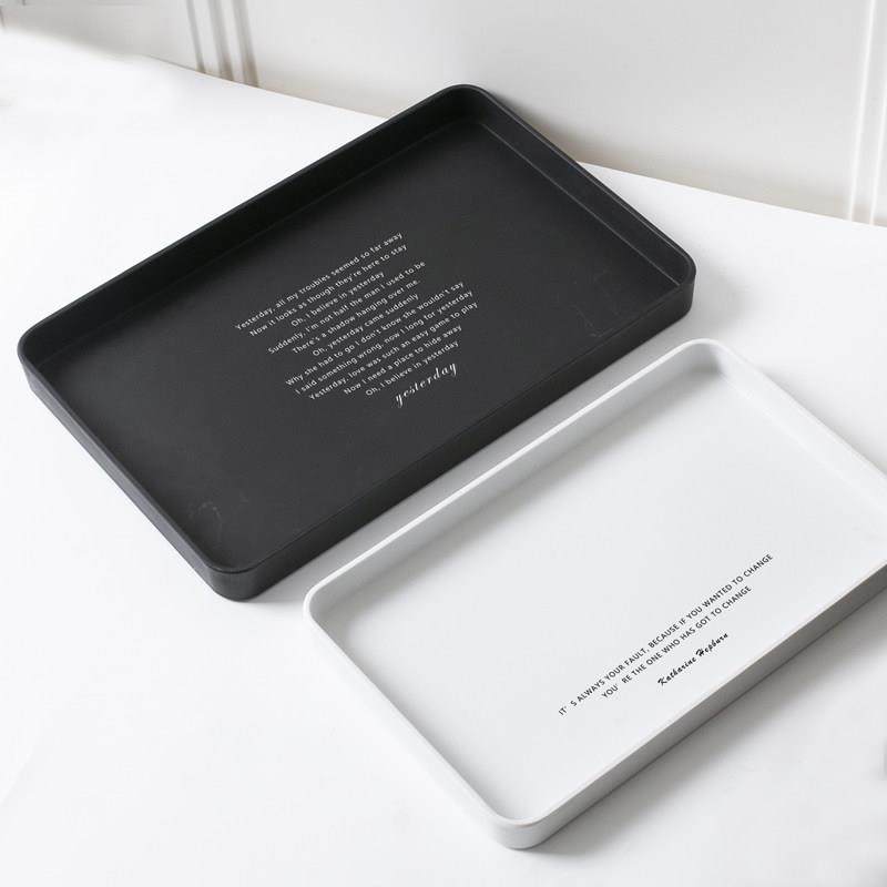 加厚密胺长方形北欧水杯托盘茶盘家用客厅甜品水果盘子ins收纳盘,淘宝优惠券,粉丝福利购,淘宝优惠卷