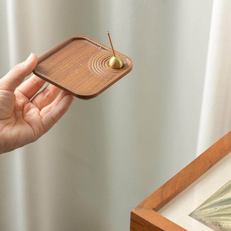 中式实木香插可调节线香炉家用室内檀木沉香熏香盘托创意茶道摆件,淘宝优惠券,粉丝福利购,淘宝优惠卷