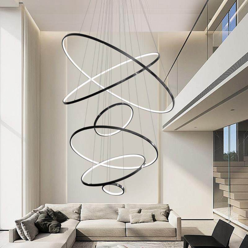 全铜复式楼别墅挑空客厅大吊灯现代轻奢loft跃层挑高楼中楼大厅灯,淘宝优惠券,粉丝福利购,淘宝优惠卷