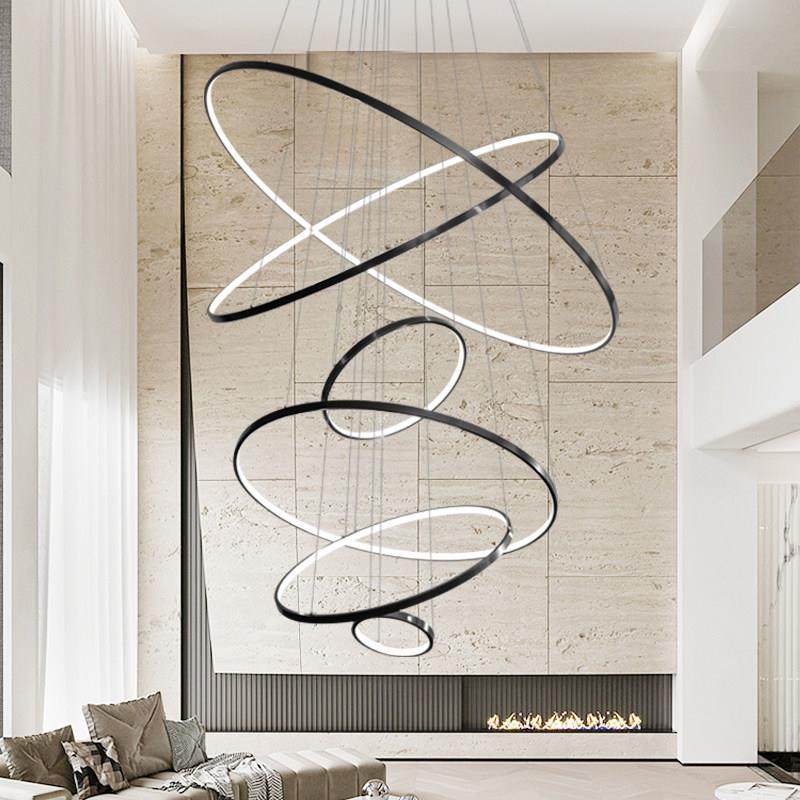 全铜复式楼别墅挑空客厅大吊灯现代轻奢loft跃层挑高楼中楼大厅灯,淘宝优惠券,粉丝福利购,淘宝优惠卷