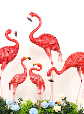 优选婚庆道具铁艺火烈鸟摆件落地商场橱窗美陈露台花园布置森系婚