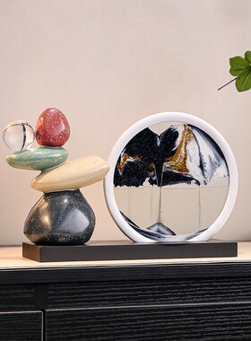 优选入户玄关时来运转流沙画摆件客厅电视柜办公室桌面高级感沙漏