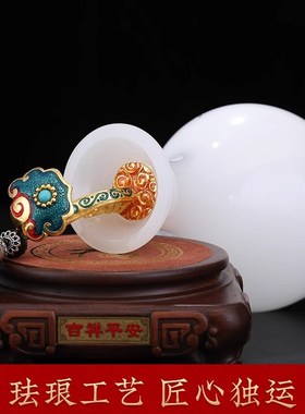 优选威弗列德中式家居客厅酒柜装饰乔迁中国风平安如意琉璃玉花瓶