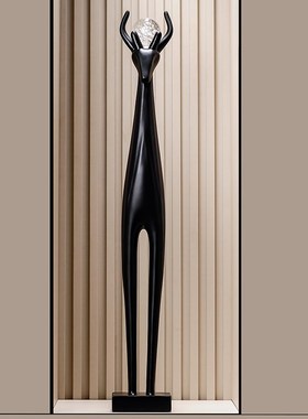 优选入户玄关壁龛摆件招财鹿细长竖高级感客厅电视柜软装饰抽象艺