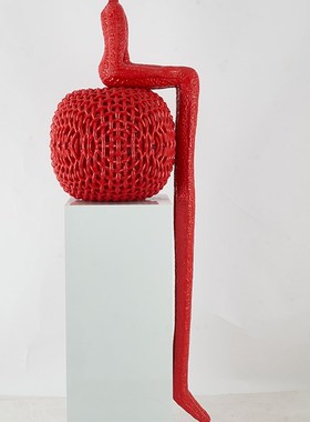 优选酒店迎宾抽象软装饰品艺术条纹长腿美女舞蹈女神大型落地雕塑