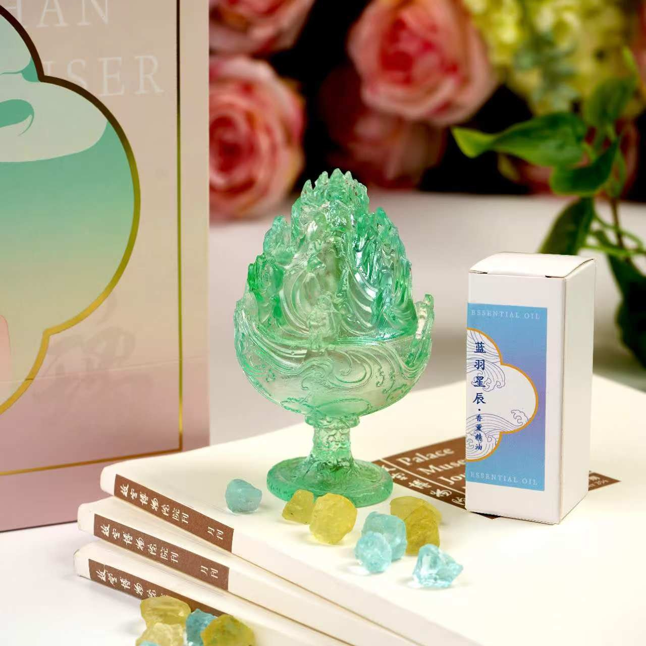 河北博物院古法琉璃博山炉文创产品香炉熏客厅桌面摆件礼品小礼物