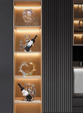 兔子红酒架装饰品客厅轻奢餐柜酒托 托酒柜高档摆件乔迁新居礼品