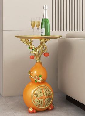 葫芦柿柿如意客厅旺宅摆件电视柜新中式沙发旁落地装饰品乔迁礼品