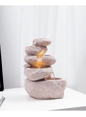 高山流水风水轮转运球假山喷泉店铺客厅桌面轻奢流水摆件循环热卖