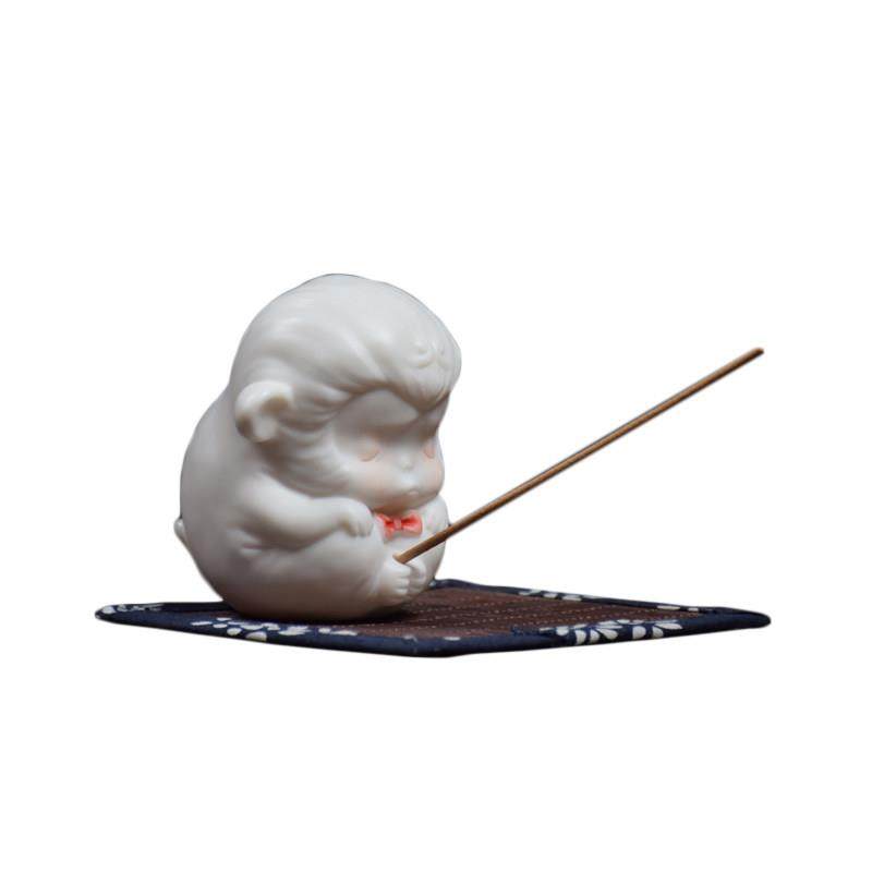 创意陶瓷小香炉家用檀香悟空香薰室内香座香托招财线香插丑萌摆件,淘宝优惠券,粉丝福利购,淘宝优惠卷