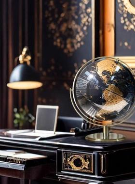 客厅摆件地球仪轻奢办公室桌面摆设书房办公桌酒柜现代家居装饰品