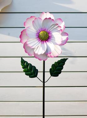 庭院花园景观创意旋转装饰户外铁艺阳台布置院子造景小风车摆件