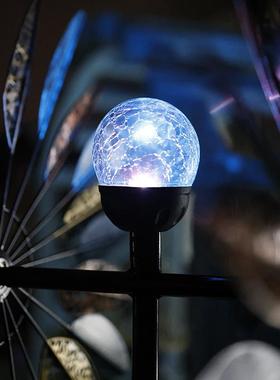 太阳能铁艺风车别墅花园露台庭院阳台装饰摆件户外旋转景观布置