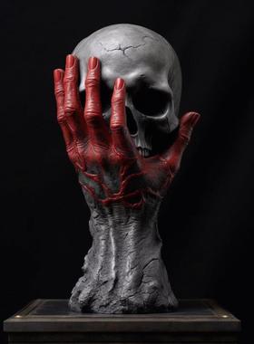 2024跨境新款万圣节哥特式死神狂暴神之手树脂工艺品摆件家居装饰