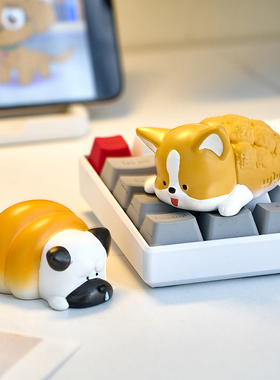 可爱柴犬b柯基小狗日系治愈小摆件办公室桌面工位装饰礼品电脑趴