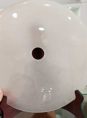 天然白玉平安扣摆件玉o石圆盘家居客厅装饰品 乔迁新居礼品 送朋