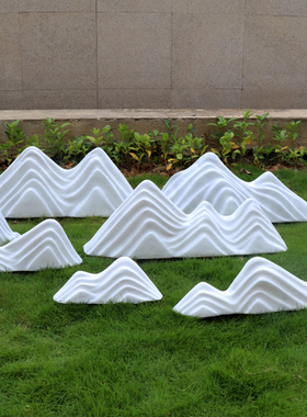 白色雪浪石片状石头摆件客厅中式假山微景观造景S布置室内玄关摆