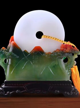 平安扣摆件招财h进宝金蟾招财客厅玄关电视柜装饰品乔迁开业礼物