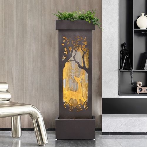 铁艺轻奢摆件大型落地流水客厅电视柜旁摆件喷泉装饰品.摆设工厂 - 图3