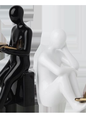 现代轻奢创意书档人n物办公室摆件家居饰品客厅高档酒柜书柜装饰